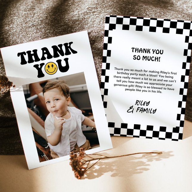 One Happy Dude First Birthday Thank You Card (Creator Uploaded)