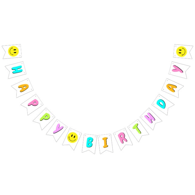 One Happy Dude/Gal 1st Birthday Rainbow Smiley Bunting (All)