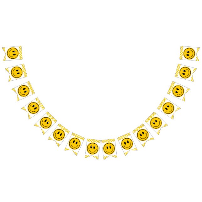 One Happy Dude Happy Face Birthday bunting banner (All)