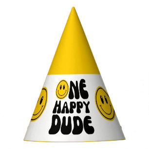 One Happy Dude Happy Face Birthday Party Hat