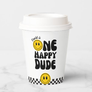 One Happy Dude Happy Face Boy 1st Birthday Paper Cups