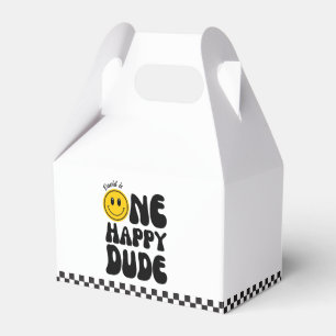 One Happy Dude Happy Face Boy First Birthday  Favour Box