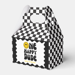 One Happy Dude Happy Face Boy First Birthday  Favour Box