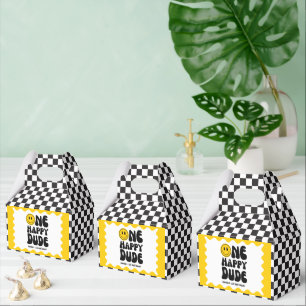 One Happy Dude Happy Face Boy First Birthday  Favour Box