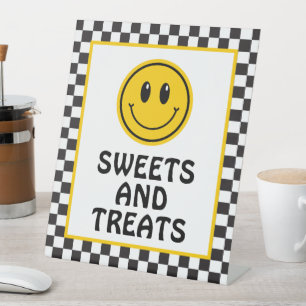 One Happy Dude Happy Face Sweets and Treats Pedestal Sign