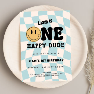 One Happy Dude  Invitation