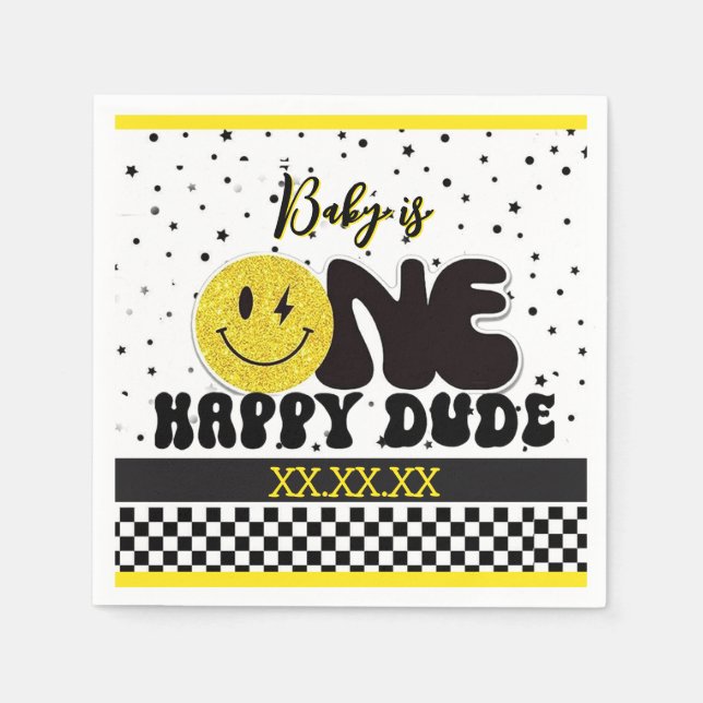 One Happy Dude Napkin (Front)