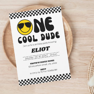 One Happy Dude One Cool Dude Boy's 1st Birthday Invitation