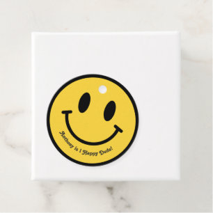 "One Happy Dude" Retro Smiles Birthday Party Favour Tags