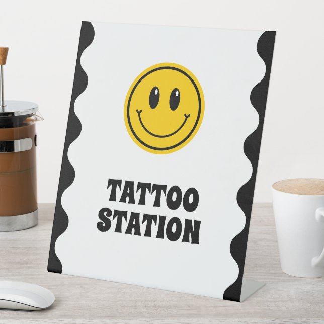 One Happy Dude Tattoo Station Table Sign (In SItu)