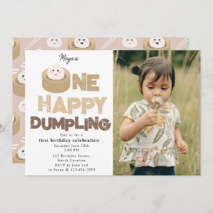 One Happy Dumpling Invite 1st First Birthday Photo