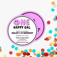 One Happy Gal 1st Birthday Smiley Face