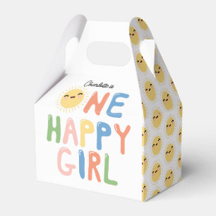 One Happy Girl Birthday Invite 1st Birthday Sun Favour Box