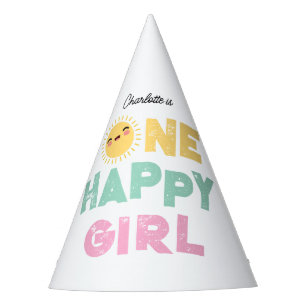 One Happy Girl Birthday Invite 1st Birthday Sun Party Hat
