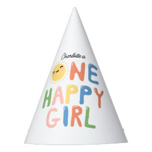 One Happy Girl Birthday Invite 1st Birthday Sun Party Hat
