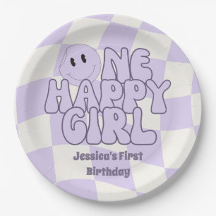 One Happy Girl First Birthday Pink   Paper Plate