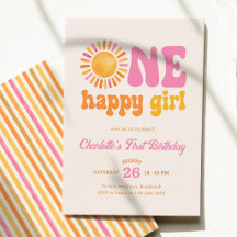 One Happy Girl Sunshine 1st Birthday 