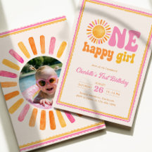 One Happy Girl Sunshine 1st Birthday 