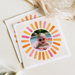 One Happy Girl Sunshine 1st Birthday Napkin