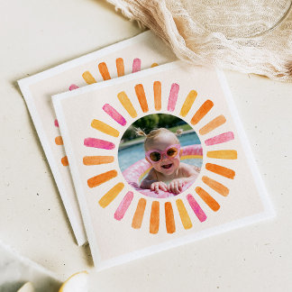 One Happy Girl Sunshine 1st Birthday  Napkin