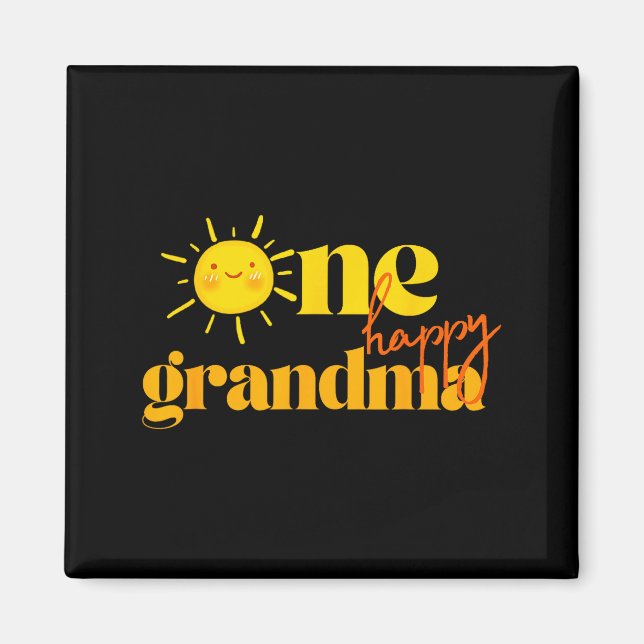 One Happy Grandma Birthday First Trip Around The S Magnet (Front)