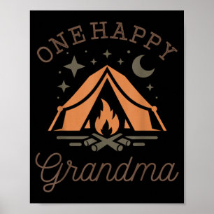 One happy grandma camper 1st birthday camping poster