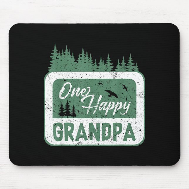 One Happy Grandpa Camper 1st Birthday Camng Bear  Mouse Mat (Front)