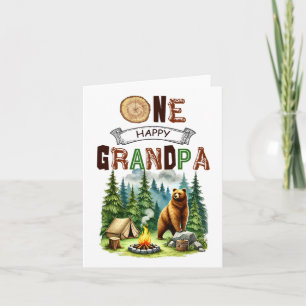 One Happy Grandpa Camper First Birthday Camping Be Card