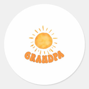 One Happy Grandpa Of The Birthday First Trip Aroun Classic Round Sticker