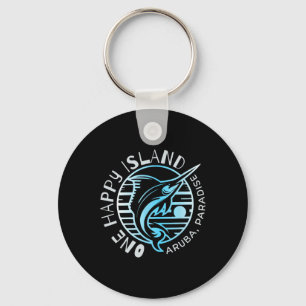 One Happy Island Aruba Shirt Sail Fish Fishing Typ Key Ring