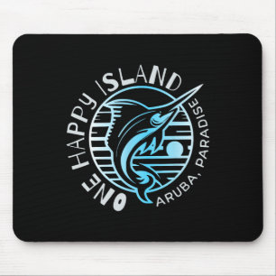 One Happy Island Aruba Shirt Sail Fish Fishing Typ Mouse Mat
