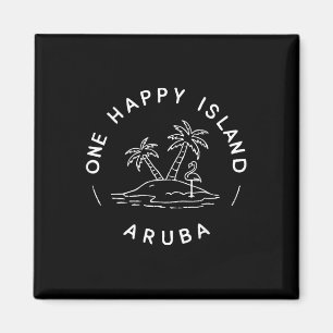 One Happy Island Aruba Souvenir Summer Vacation Ma Magnet