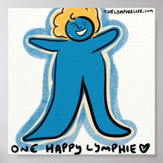 "One Happy Lymphie" 6"x6" Print - White Background