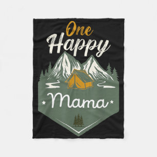 One Happy Mama Funny Camper Birthday Family Matchi Fleece Blanket