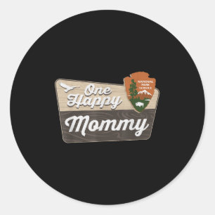 One Happy Mommy Camper Matching Birthday Decoratio Classic Round Sticker
