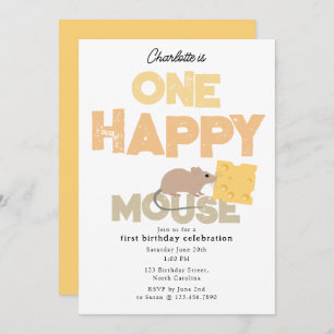 One Happy Mouse Invite 1st Cute Birthday