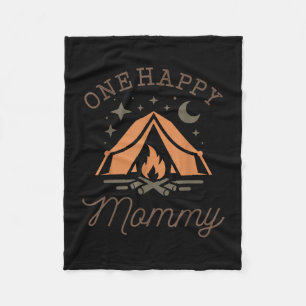 One happy mummy camper 1st birthday camping family fleece blanket