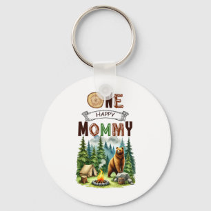 One Happy Mummy Camper First Birthday Camping Bear Key Ring