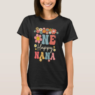 One Happy Nana 1st Birthday Family Matching Retro T-Shirt