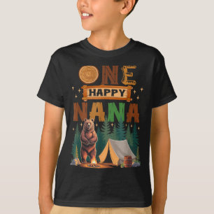 One Happy Nana Camper 1st Birthday Camng Bear  T-Shirt