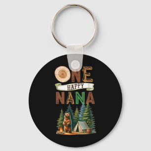 One Happy Nana Camper First Birthday Camping Bear Key Ring