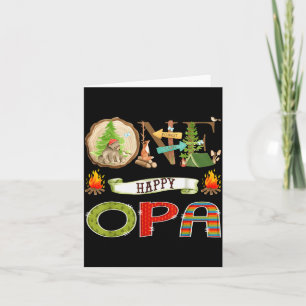 One Happy Opa Camper 1st Birthday Camng Bear  Card