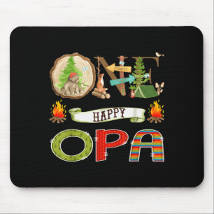 One Happy Opa Camper 1st Birthday Camng Bear  Mouse Mat