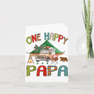 One Happy Papa Camper 1st Birthday Boy Camng Bear Card