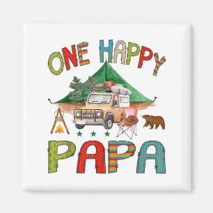 One Happy Papa Camper 1st Birthday Boy Camng Bear  Magnet