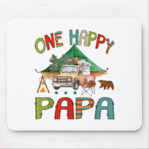 One Happy Papa Camper 1st Birthday Boy Camng Bear Mouse Mat