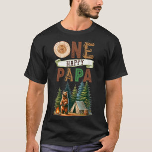 One Happy Papa Camper First Birthday Camping Bear T-Shirt