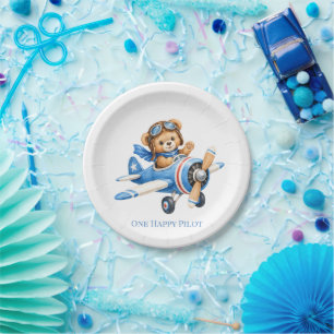 One Happy Pilot 1st. Birthday Party Paper Plate