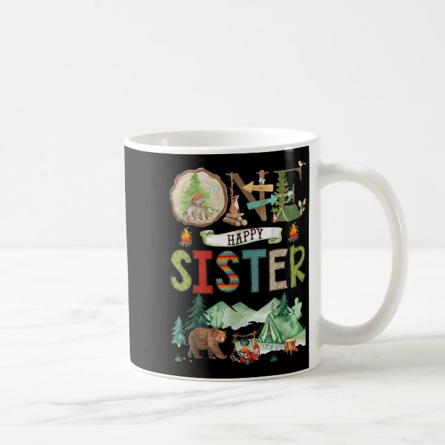 One Happy Sister Camper 1st Birthday Camng Bear  Coffee Mug (Right)