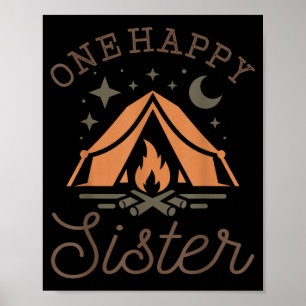 One happy sister camper 1st birthday camping poster